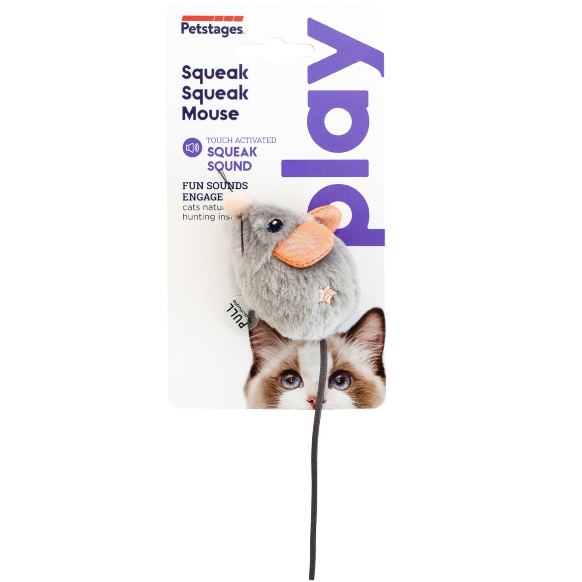 PETSTAGES Squeak Squeak Mouse Игрушка-пищалка для кошек "Мышонок"5