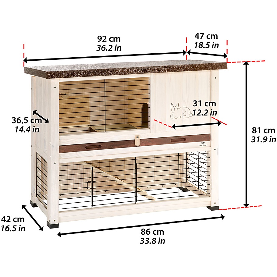 FERPLAST Ranch 100 Basic Двухуровневая клетка для кроликов10