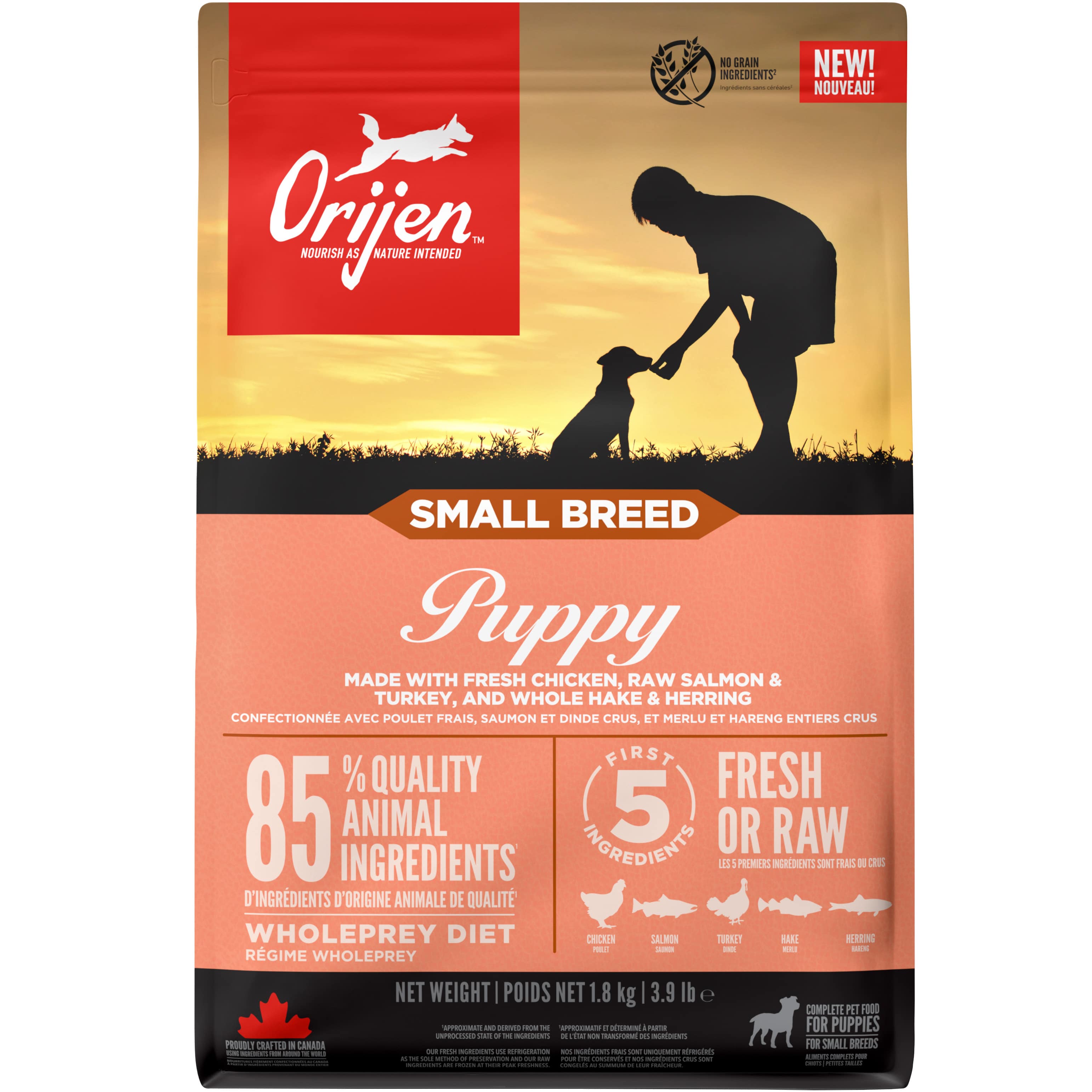 ORIJEN Puppy Small Breed Сухий корм для цуценят малих порід (курка, індичка, лосось)0