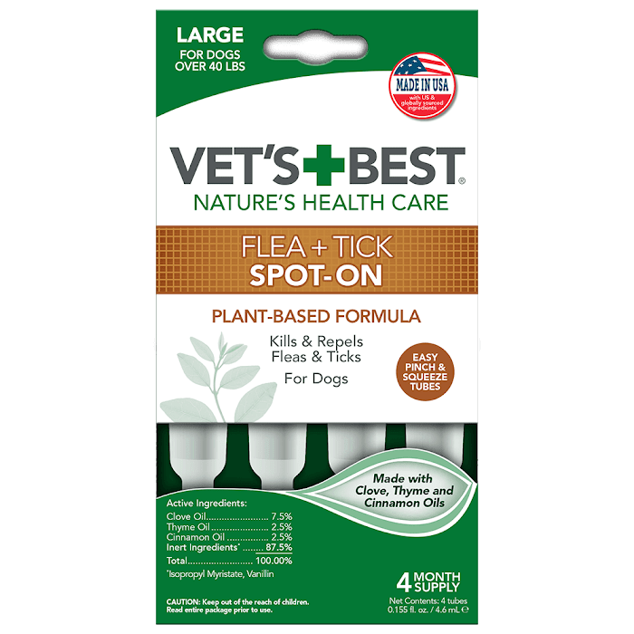 VET`S BEST Flea&Tick Drops Large Капли от блох и клещей для собак больших пород от 18 кг0