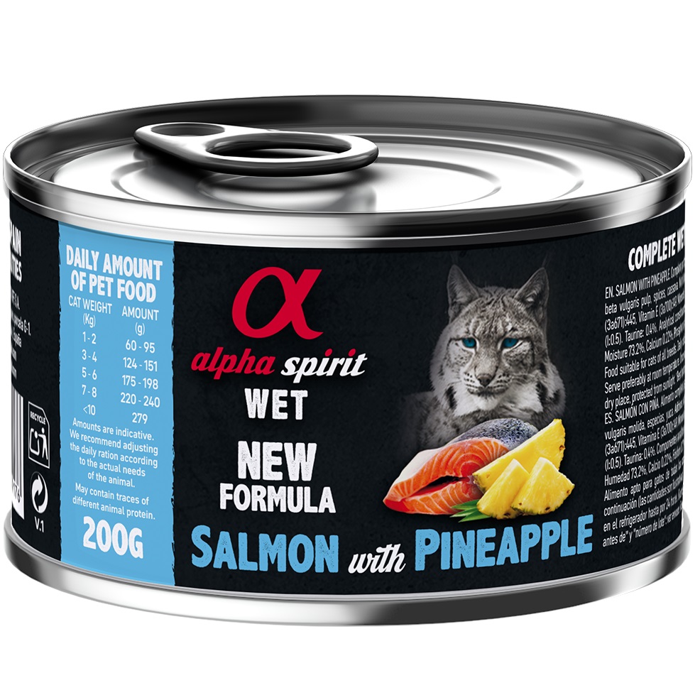 ALPHA SPIRIT Salmon with Pineapple for Adult Cat Вологий корм для дорослих котів всіх порід (з лососем та ананасами)1