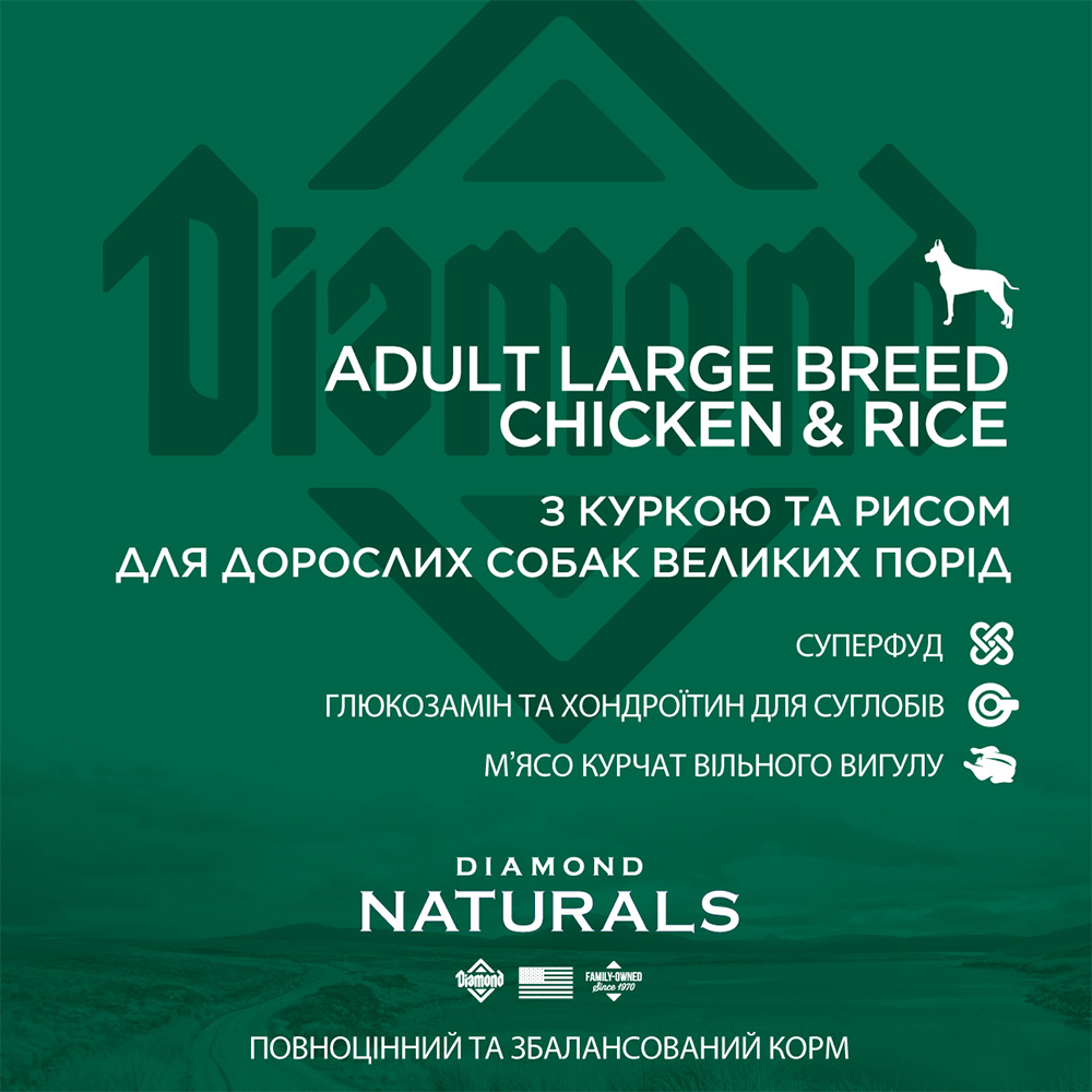 Diamond Naturals Adult Large Breed Chicken&Rice Сухой корм для взрослых собак больших пород (с курицей и рисом)4