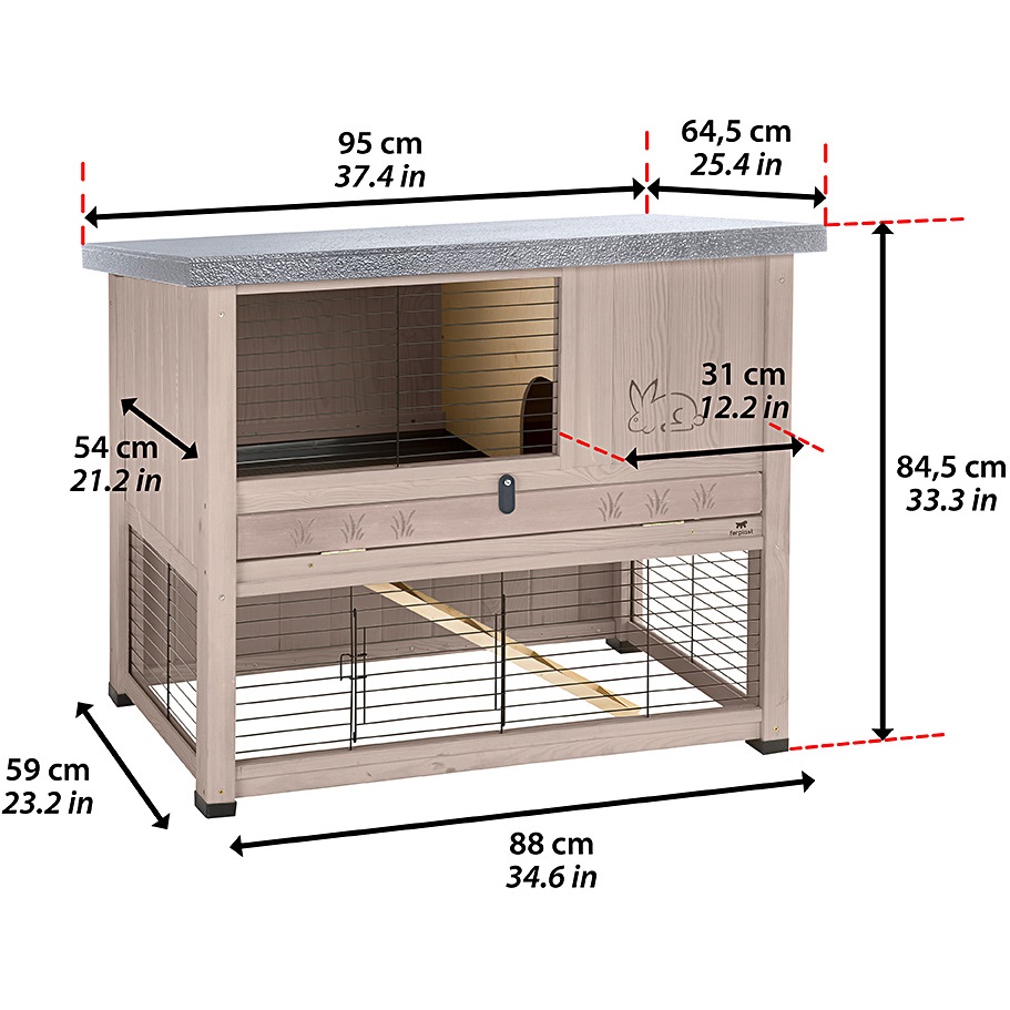 FERPLAST Ranch 100 Restyling Двухуровневая клетка для кроликов10