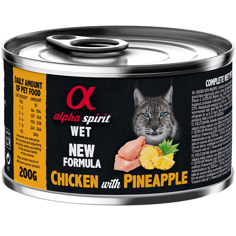 ALPHA SPIRIT Chicken with Pineapple for Adult Cat Вологий корм для дорослих котів усіх порід (з куркою та ананасами)1