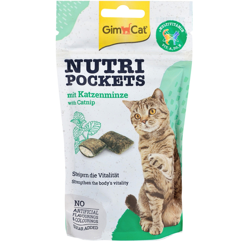 GIMCAT Nutri Pockets Ласощі для котів (з котячою м'ятою і вітамінами)0