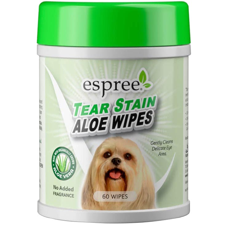 ESPREE Aloe Tear Stain Wipes Влажные салфетки для ухода за глазами собак и котов (с алоэ)0