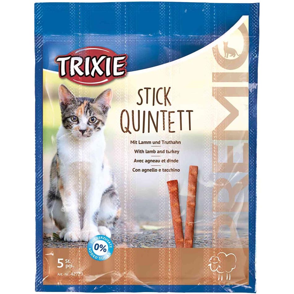 TRIXIE Premio Stick Quintett Лакомства для котов (с ягненком и индейкой)1