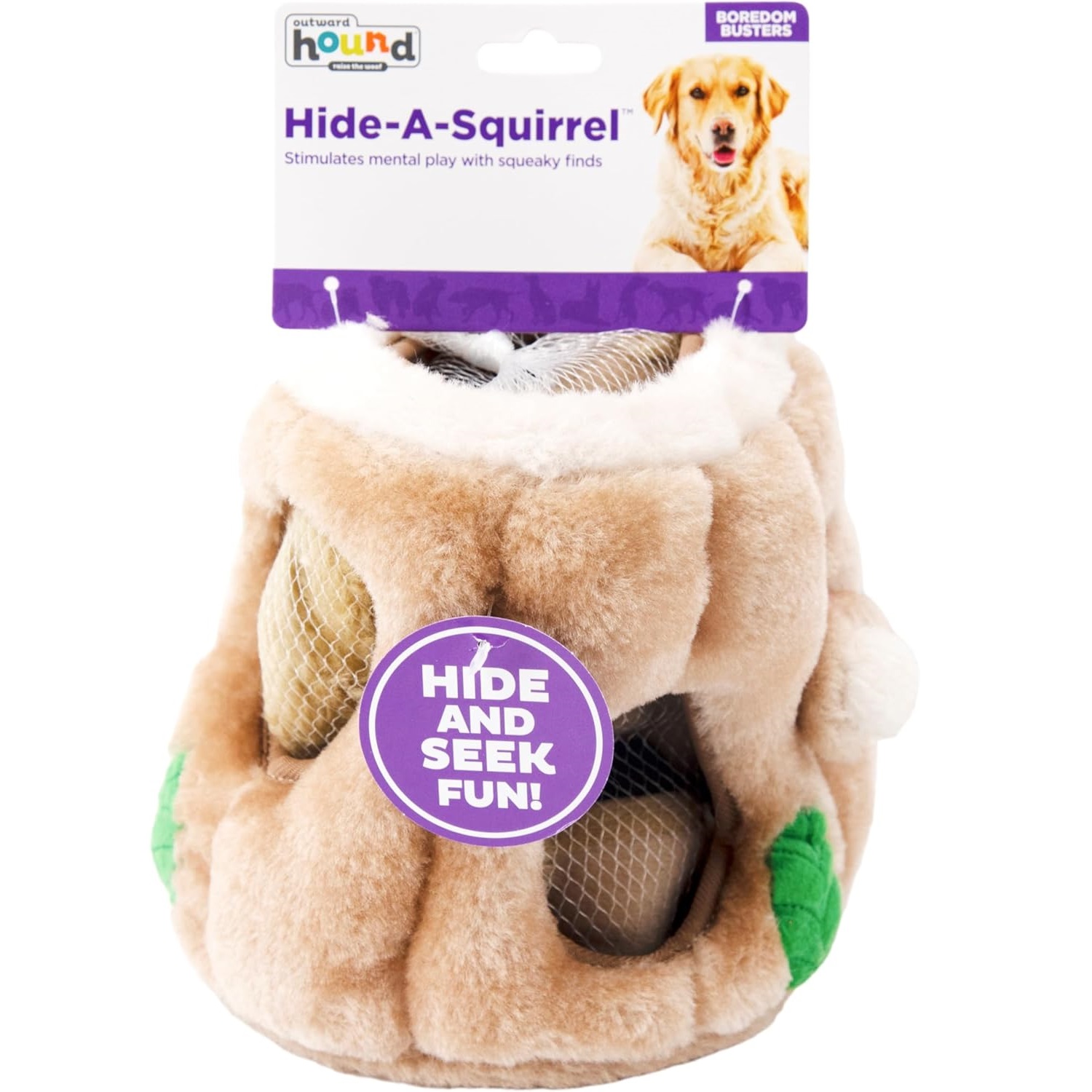 OUTWARD HOUND Hide-A-Squirrel Інтерактивна іграшка для собак Білка-Схованка7