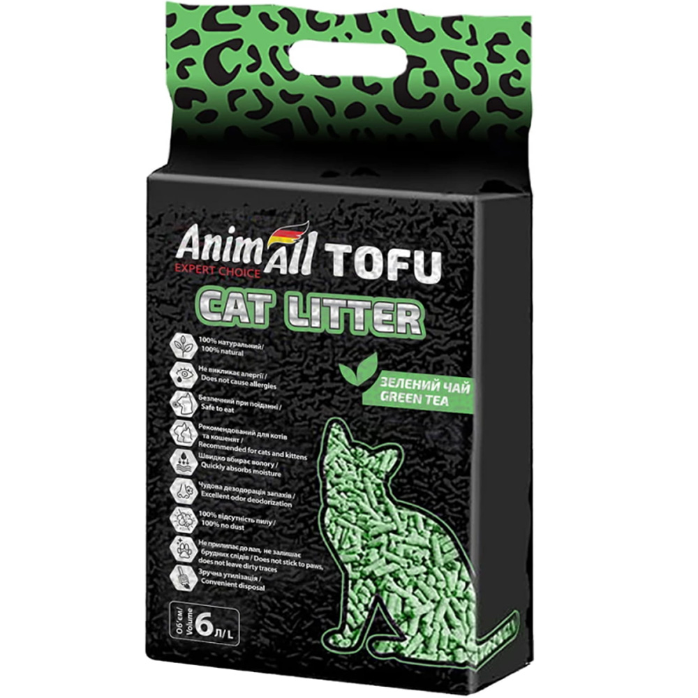 ANIMALL Tofu Green Tea Наполнитель соевый для кошачьих туалетов (с ароматом зеленого чая)0