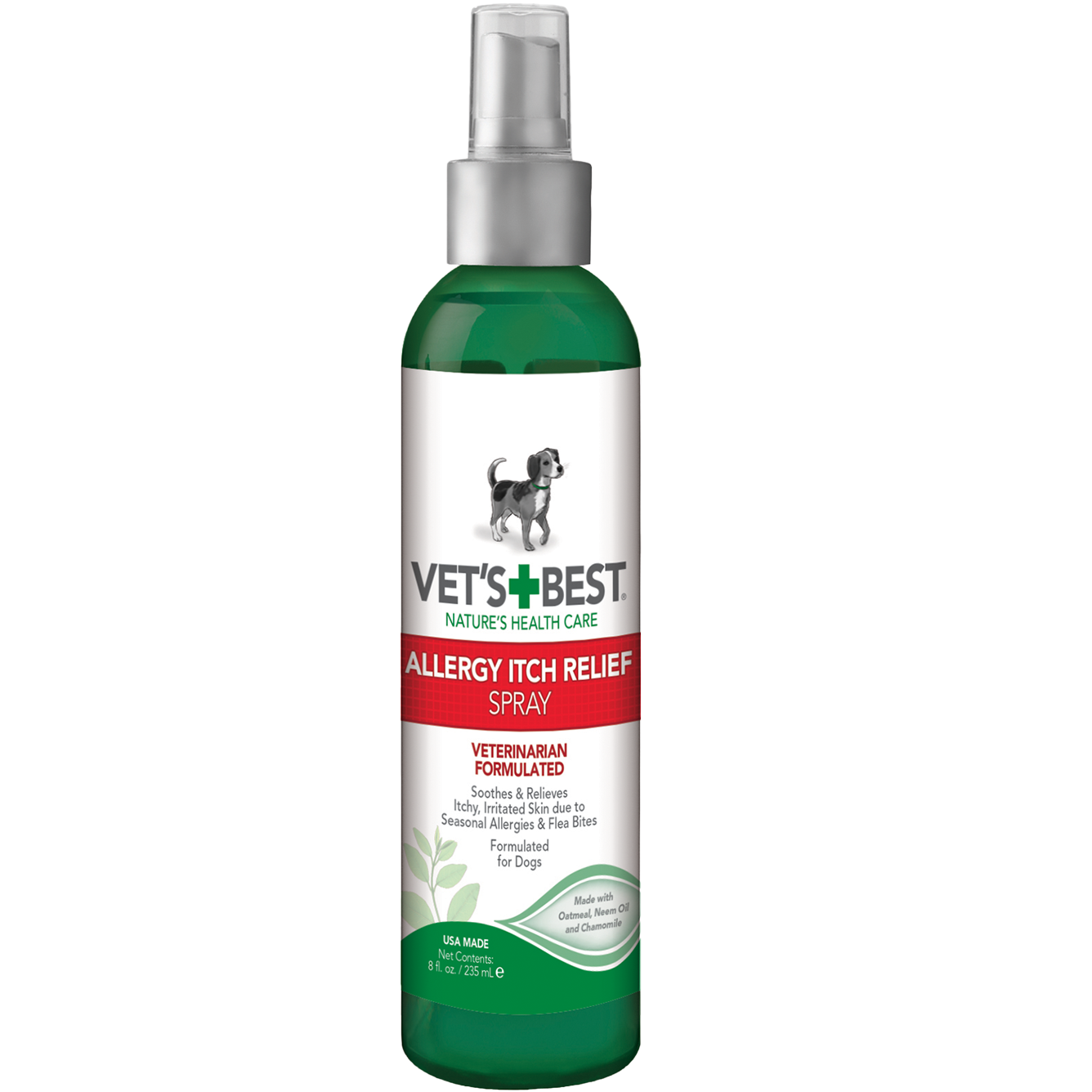 VET`S BEST Allergy Itch Relief Spray Спрей для собак при алергії для догляду за чутливою шкірою0