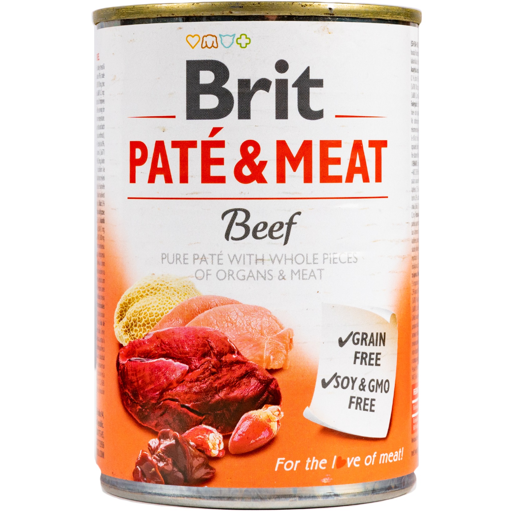 BRIT Pate and Meat Dog Вологий корм для дорослих собак усіх порід (Яловичина)0