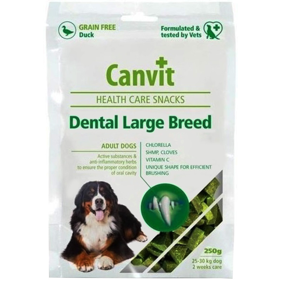 CANVIT Dental Large Breed Напіввологі ласощі для собак (Качка)0