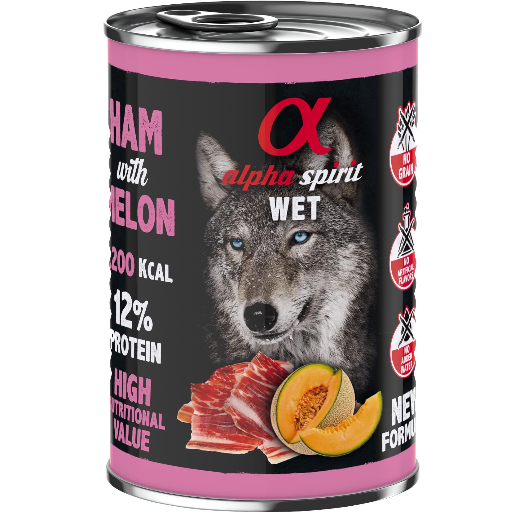 ALPHA SPIRIT Ham With Melon Вологий корм для дорослих собак усіх порід (зі свининою та динею)1