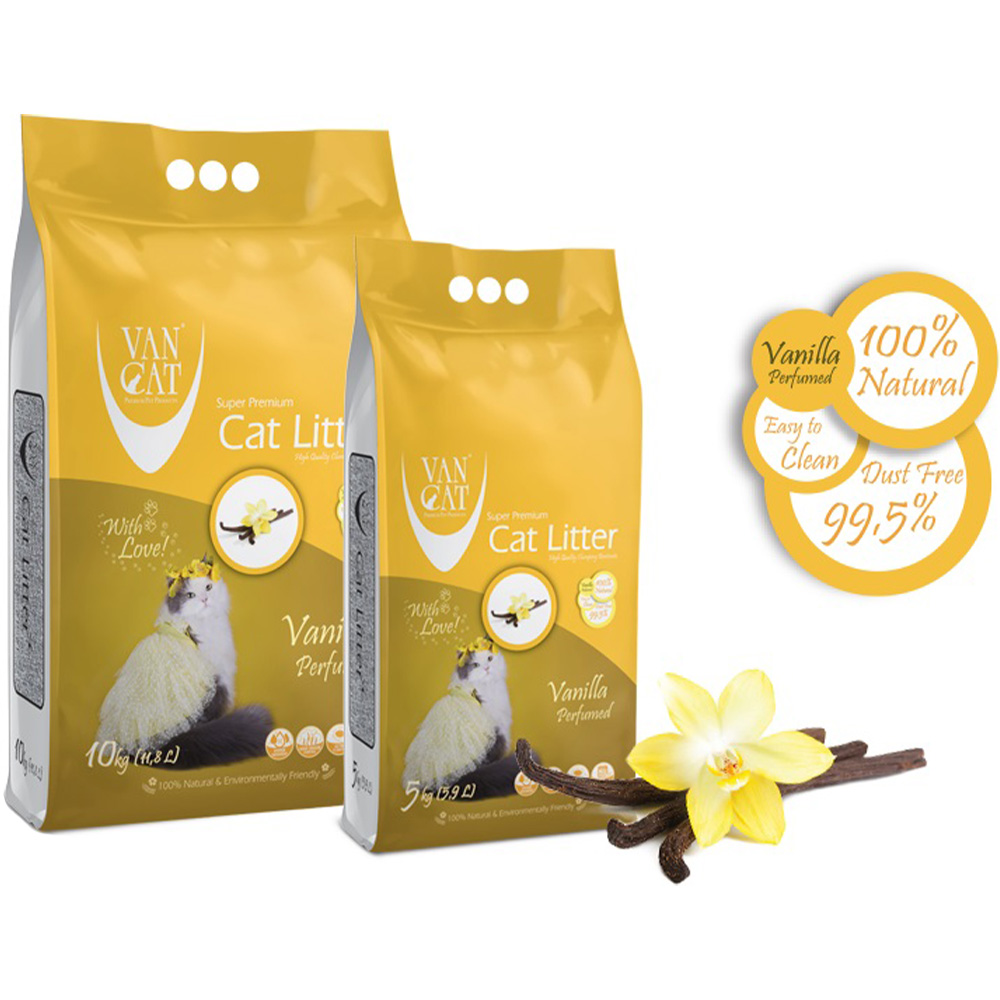 VANCAT Cat Litter Vanilla Наполнитель бентонитовый для кошачьих туалетов (с ароматом ванили)2