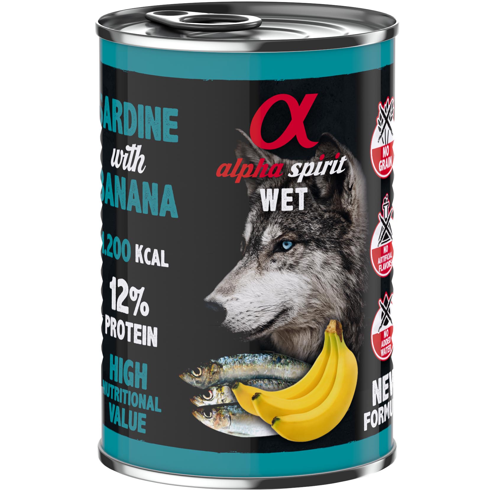 ALPHA SPIRIT Sardine with Banana Влажный корм для взрослых собак всех пород (с сардиной и бананами)0