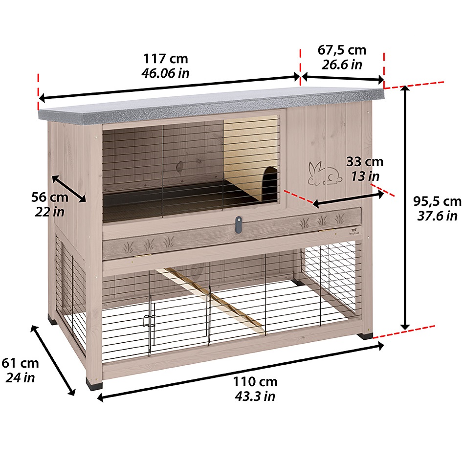 FERPLAST Ranch 120 Basic Двухуровневая клетка для кроликов10