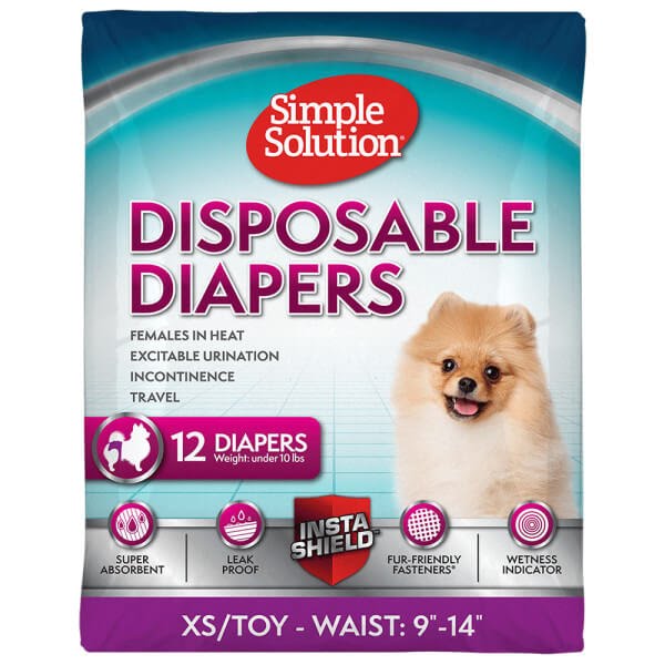 SIMPLE SOLUTION Disposable Diapers XS/TOY Гігієнічні підгузки для собак малі0