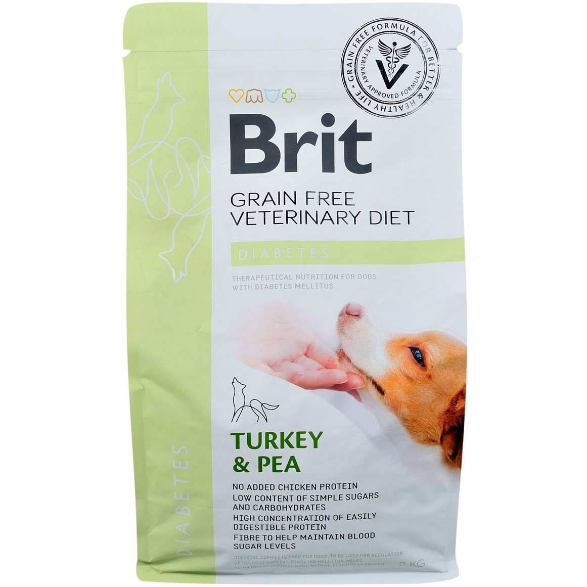 Brit VetDiets Dog Diabetes Сухий корм для собак при цукровому діабеті (з індичкою та горохом)2