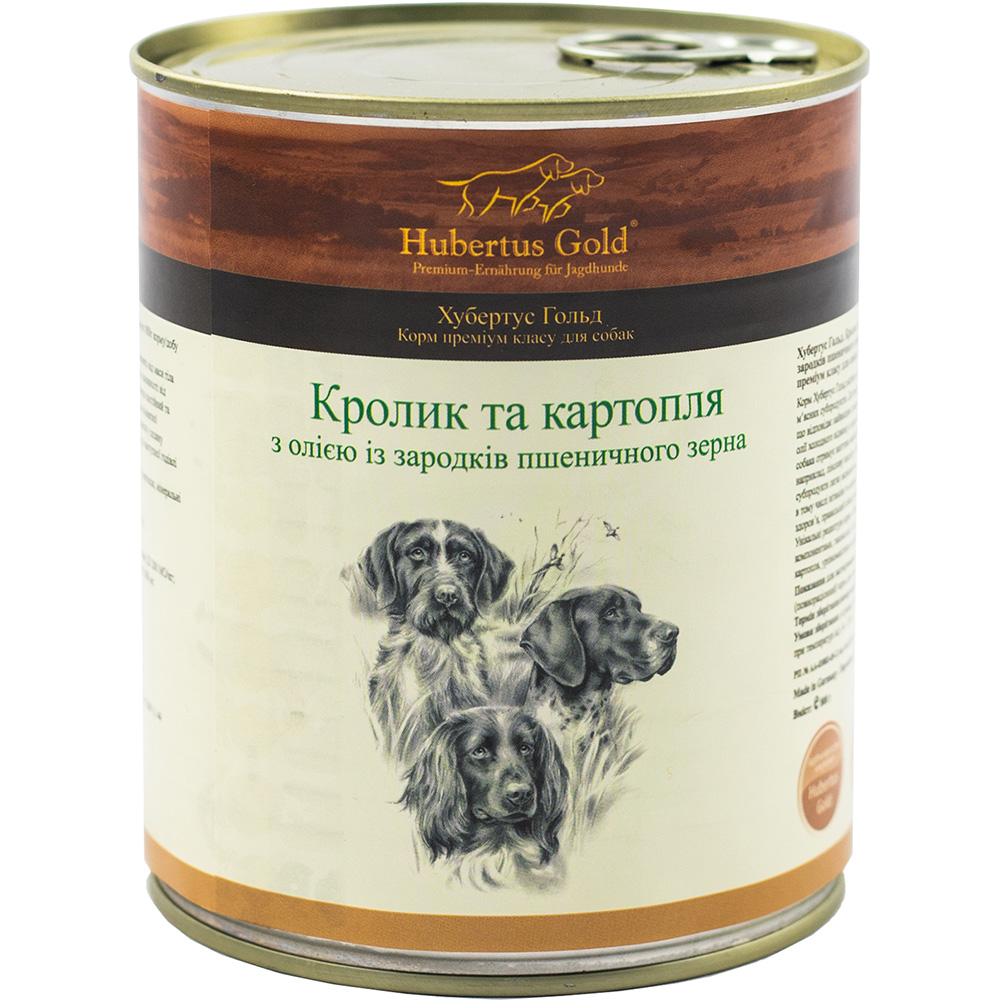 HUBERTUS GOLD Консерва для дорослих собак (з кроликом та картоплею)0