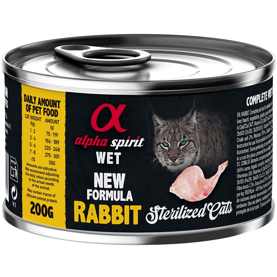 ALPHA SPIRIT Rabbit for Sterilized Cat Влажный корм для стерилизованных котов всех пород (с кроликом)0