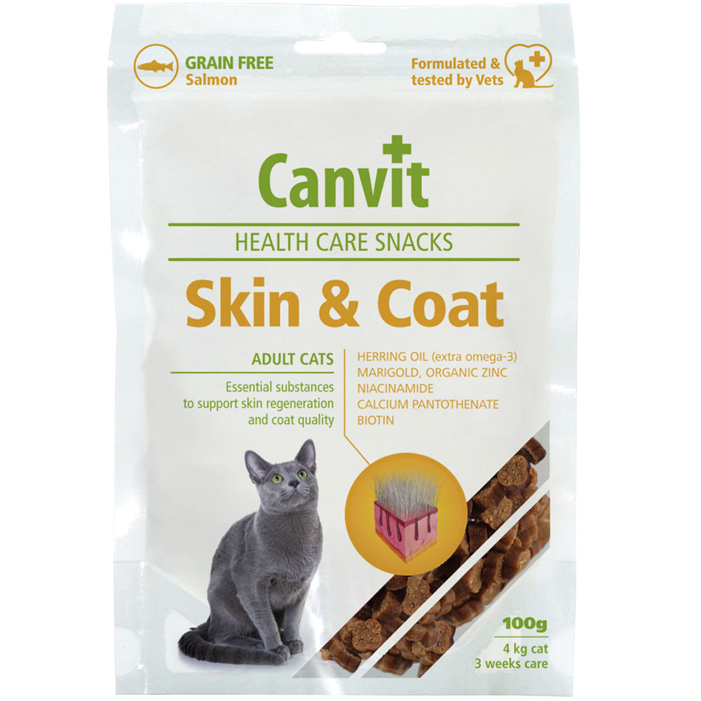 CANVIT Skin and Coat Полувлажное лакомство для котов (Лосось)0