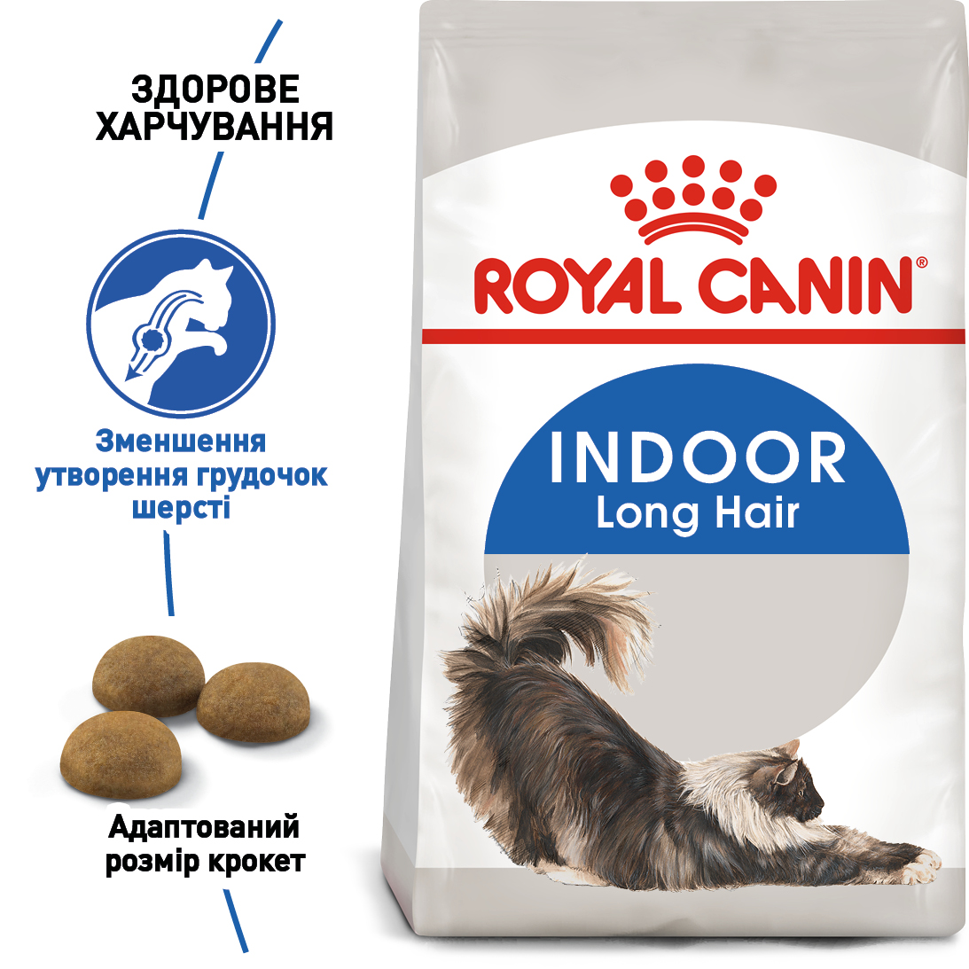 ROYAL CANIN Indoor Long Hair Сухой корм для домашних длинношерстных котов3