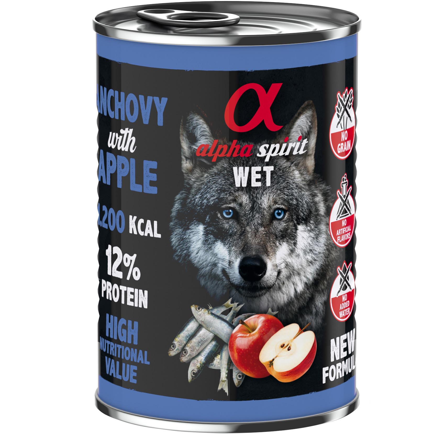 ALPHA SPIRIT Anchovy With Red Apple Влажный корм для взрослых собак всех пород (с анчоусами и яблоками)0