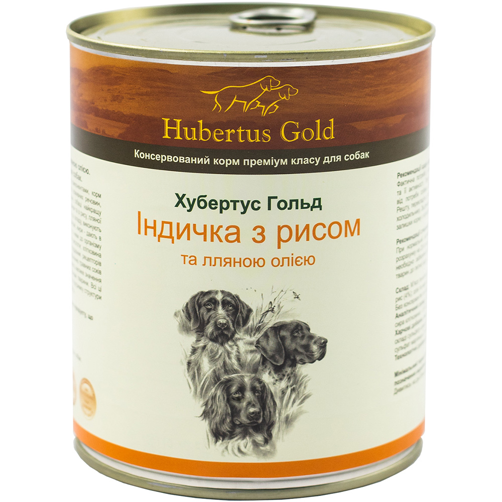 HUBERTUS GOLD Консерва для дорослих собак (з індичкою та рисом)0