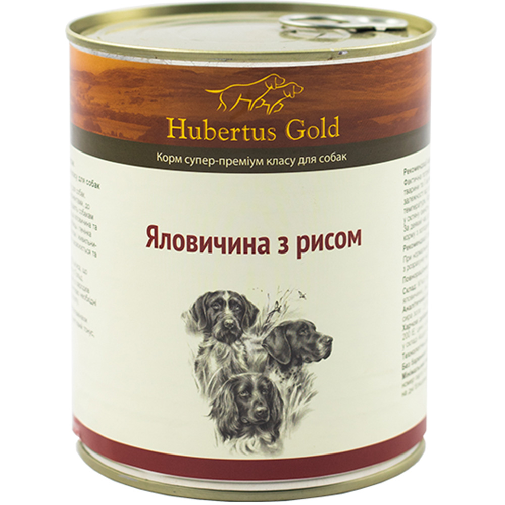 HUBERTUS GOLD Консерва для дорослих собак (з яловичиною та рисом)0