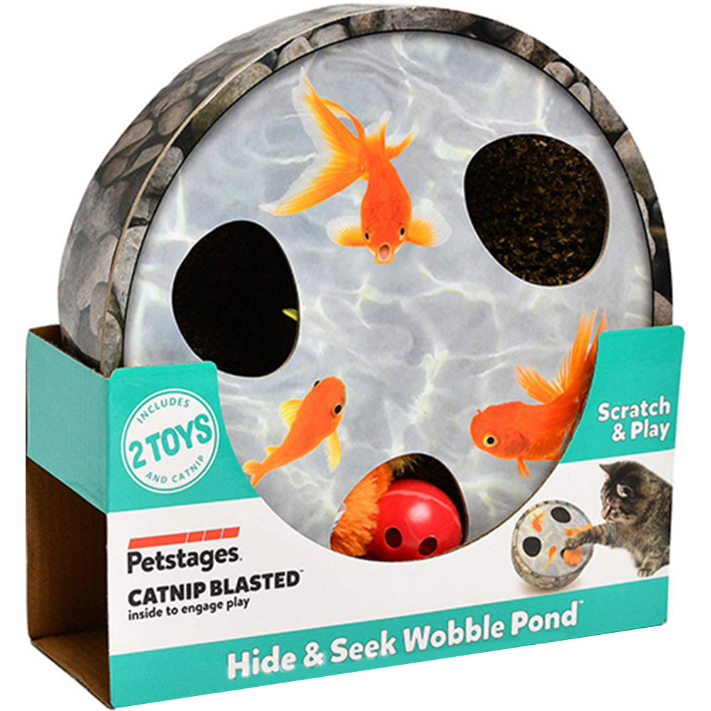 PETSTAGES Hide&Seek Wobble Pond Іграшка для котів Ставок з рибками6