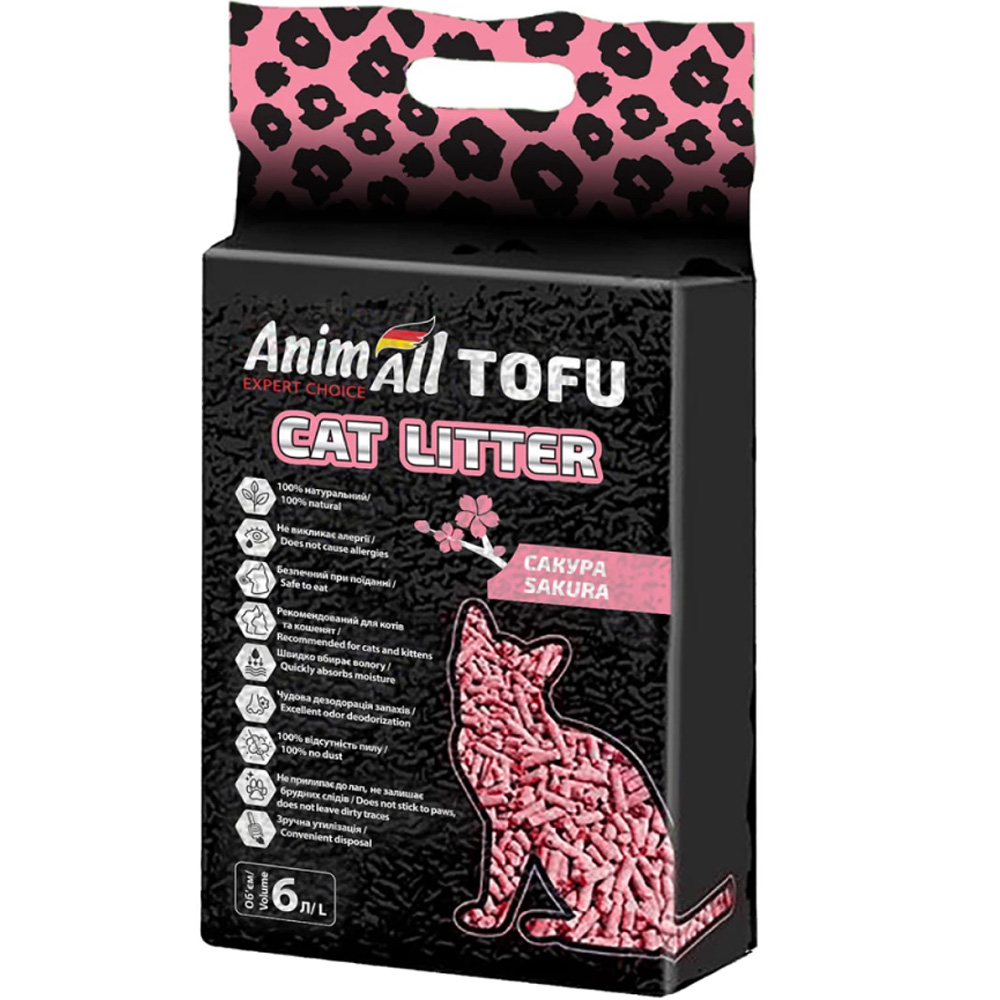 ANIMALL Tofu Saсura Наповнювач соєвий для котячих туалетів (з ароматом сакури)0