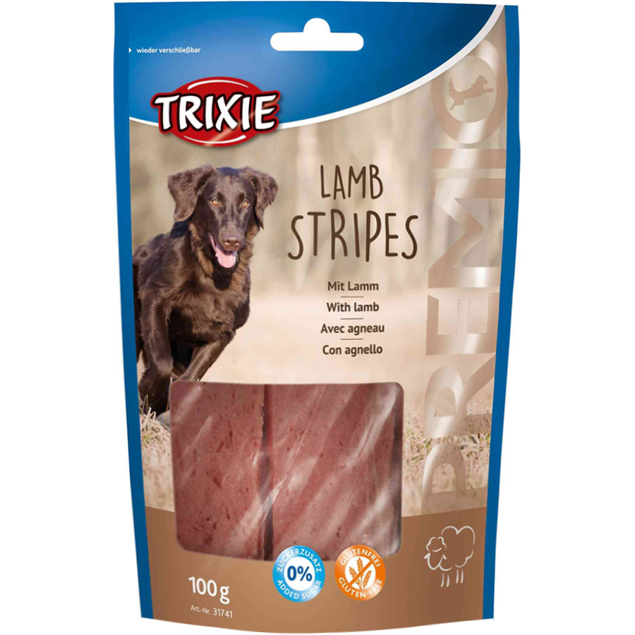 TRIXIE Premio Stripes Lamb Ласощі для собак (з ягням)0