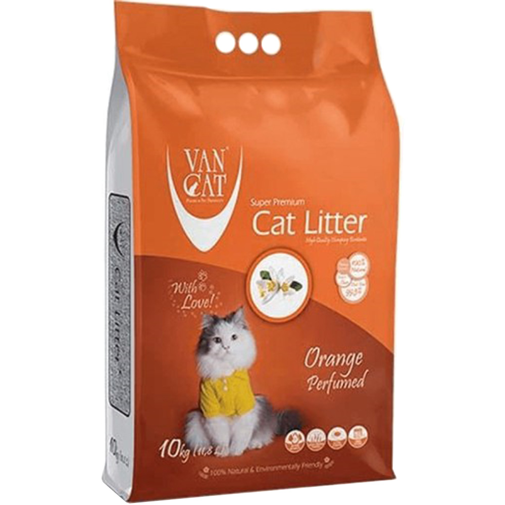 VANCAT Cat Litter Orange Наполнитель бентонитовый для кошачьих туалетов (с ароматом Апельсина)0