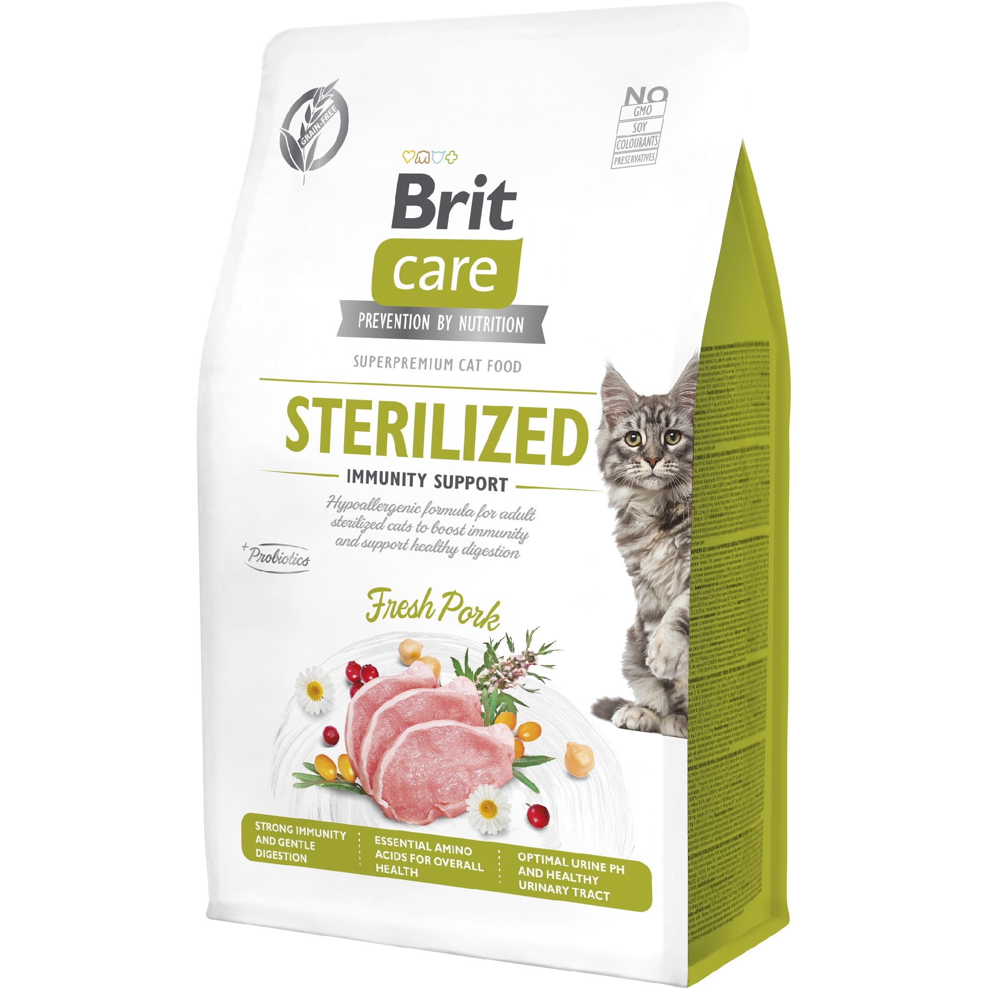 BRIT CARE Cat GF Sterilized Immunity Сухой корм для стерилизованных котов (свинина)0