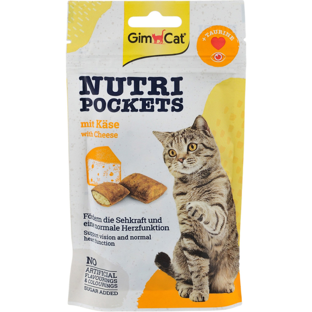 GIMCAT Nutri Pockets Ласощі для котів з сиром і таурином0