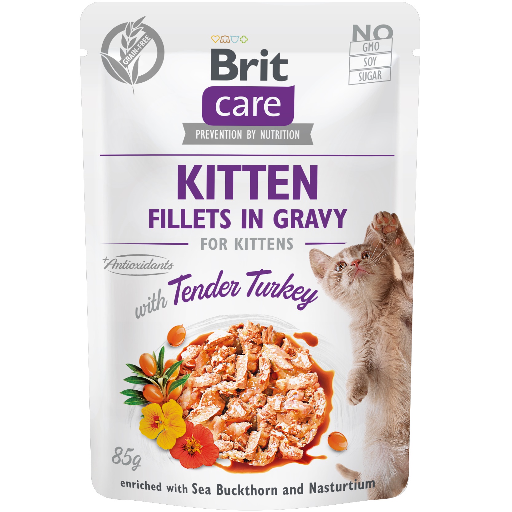 BRIT CARE Cat Pouch Вологий корм для кошенят (філе індички в соусі)0