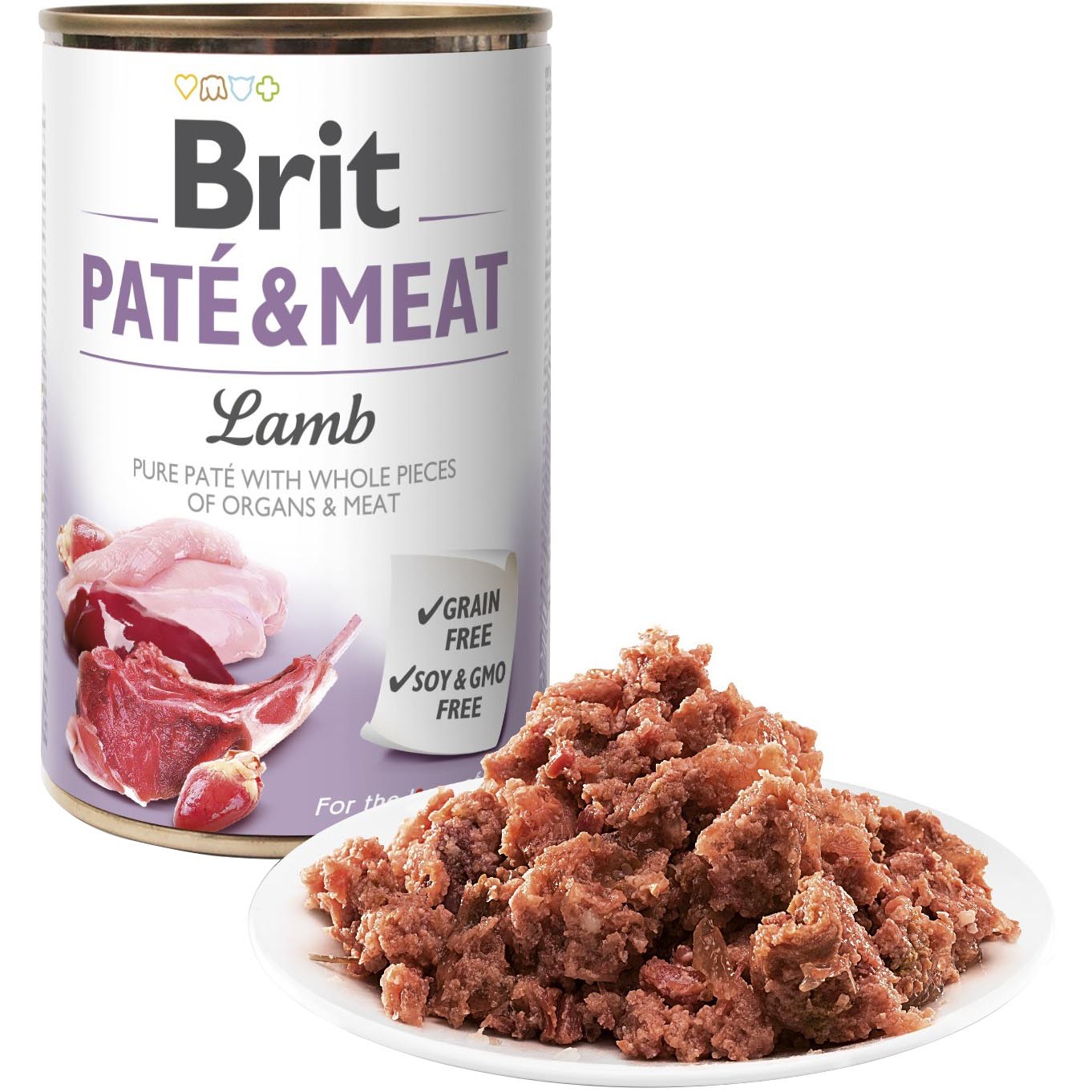 BRIT Pate and Meat Dog Вологий корм для дорослих собак усіх порід (Ягня)1