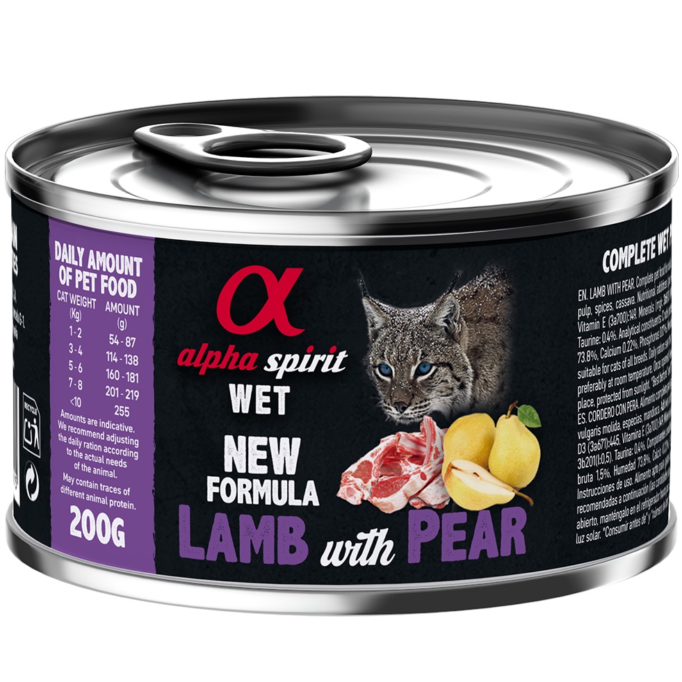 ALPHA SPIRIT Lamb with Pear for Adult Cat Вологий корм для дорослих котів усіх порід (з ягням та грушею)1