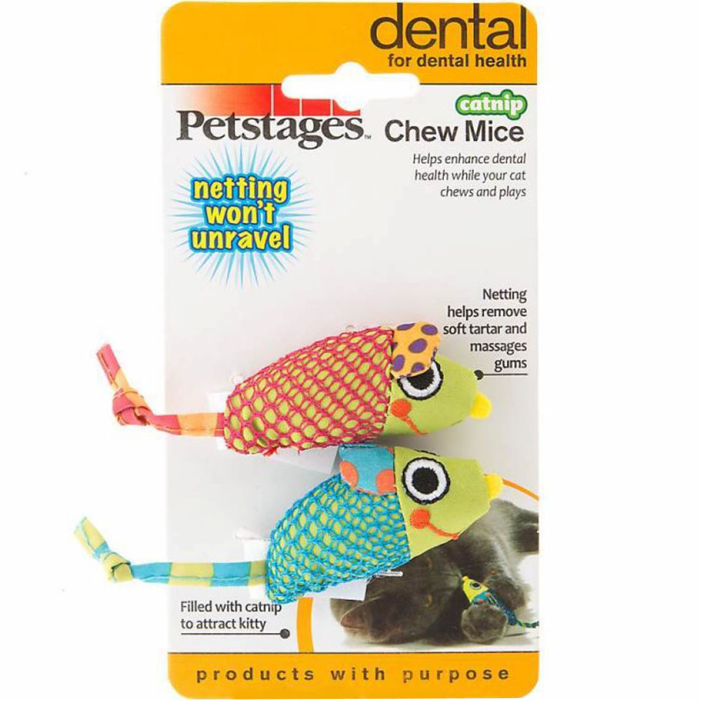 PETSTAGES Catnip Chew Mice Іграшка для котів з котячою м'ятою кольорові мишки2