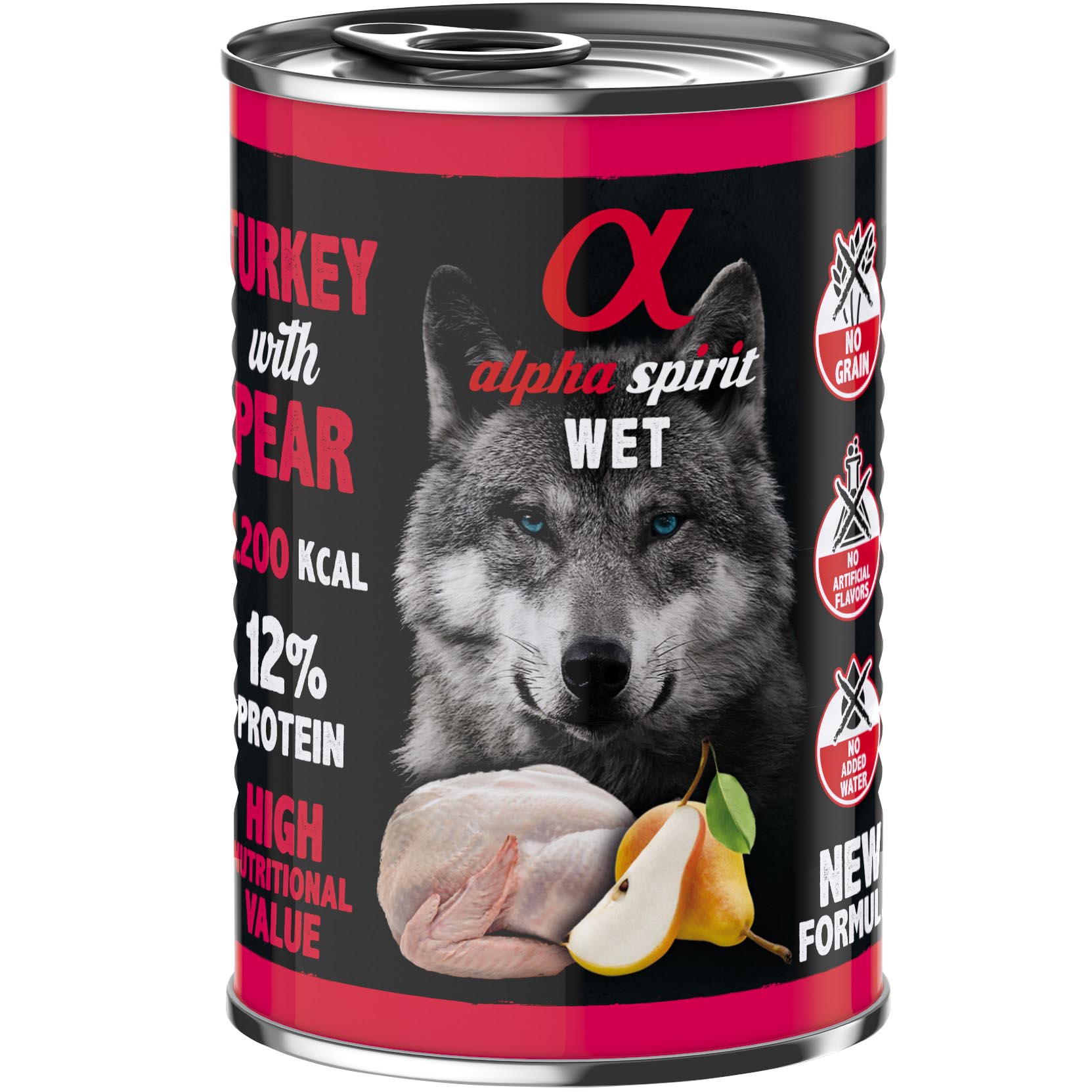 ALPHA SPIRIT Turkey with Pear Влажный корм для взрослых собак всех пород (с индейкой и грушами)0