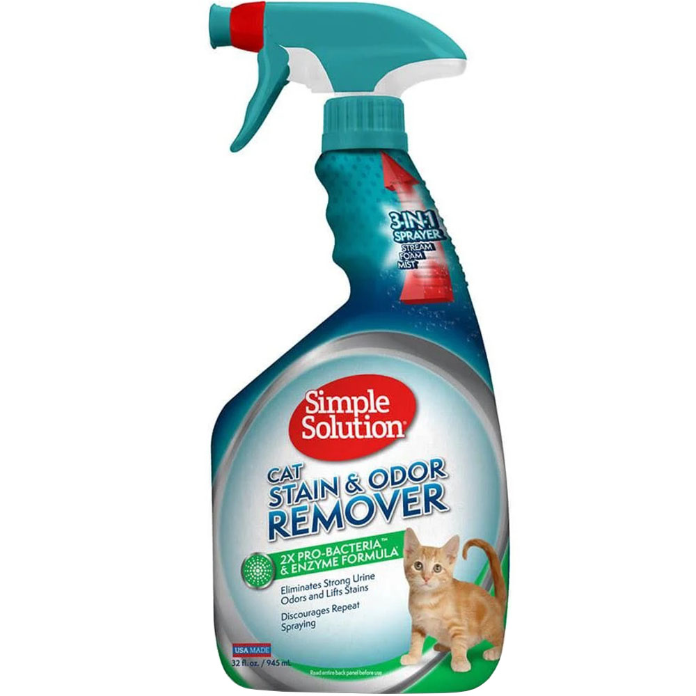 SIMPLE SOLUTION Cat Stain&Odor Remover Универсальное средство для нейтрализации запахов и удаления пятен от жизнедеятельности котов0