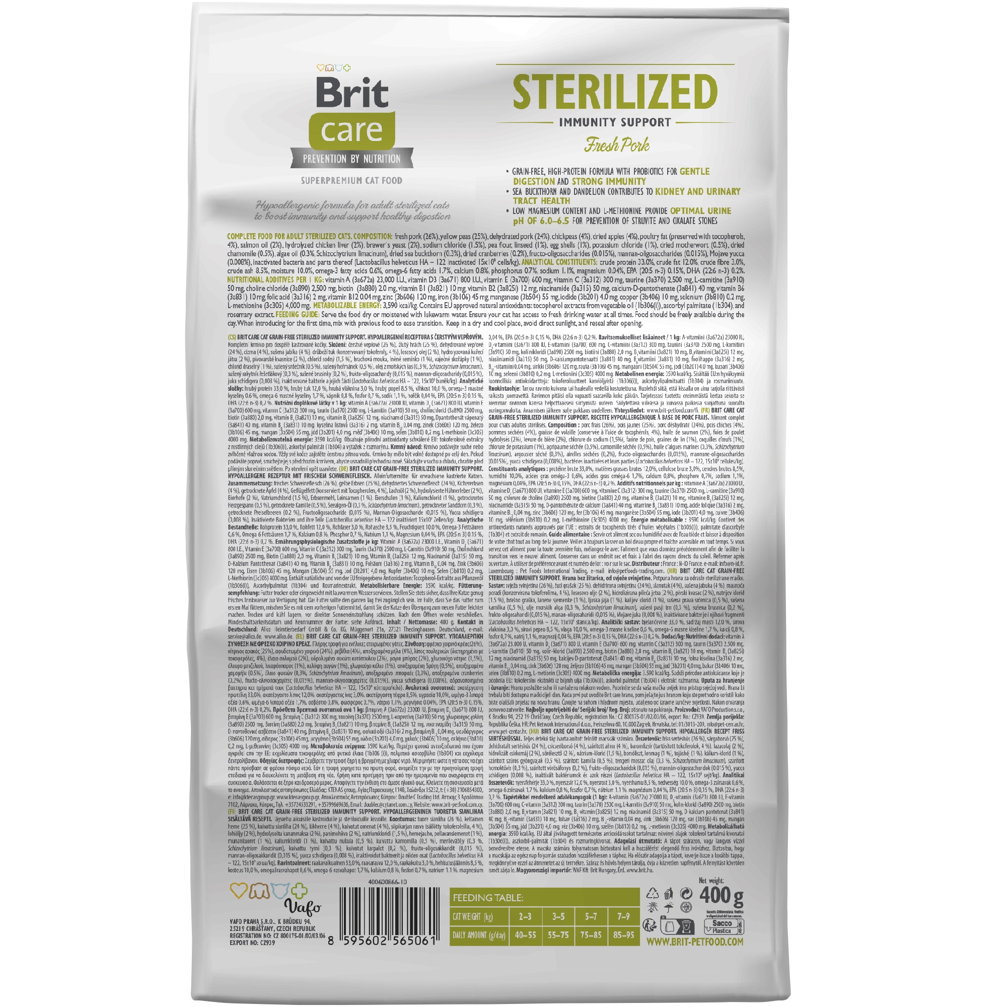 BRIT CARE Cat GF Sterilized Immunity Сухий корм для стерилізованих котів (свинина)1