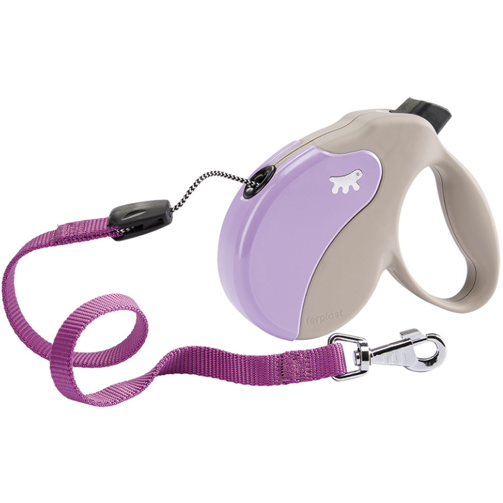 FERPLAST Amigo M Cord Beige-Violet Повідець-рулетка для собак0