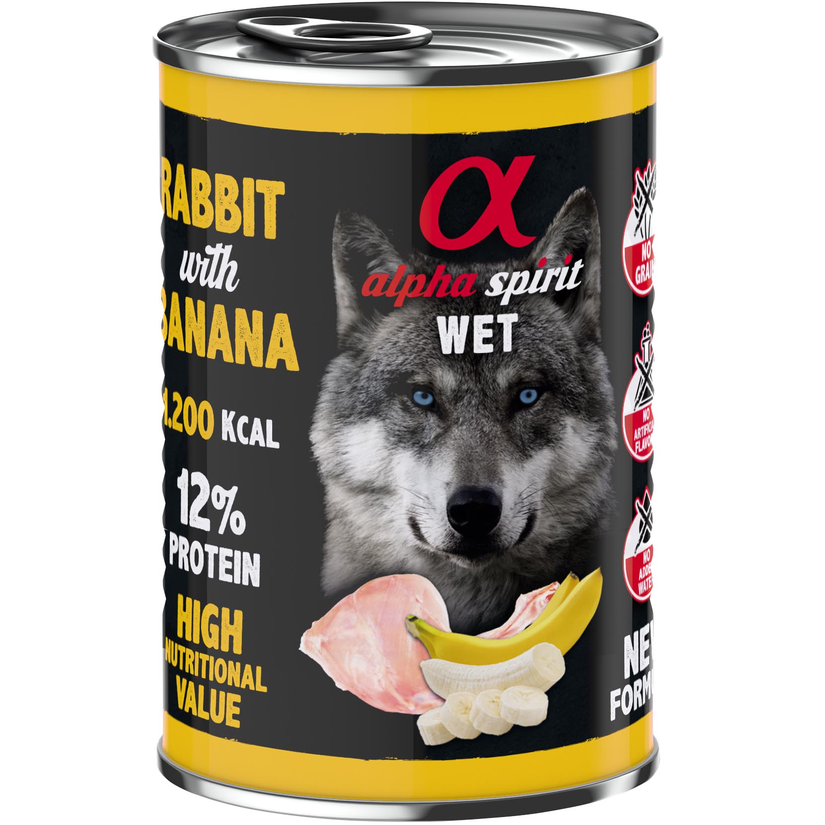 ALPHA SPIRIT Rabbit With Banana Вологий корм для дорослих собак усіх порід (з кроликом та бананами)1