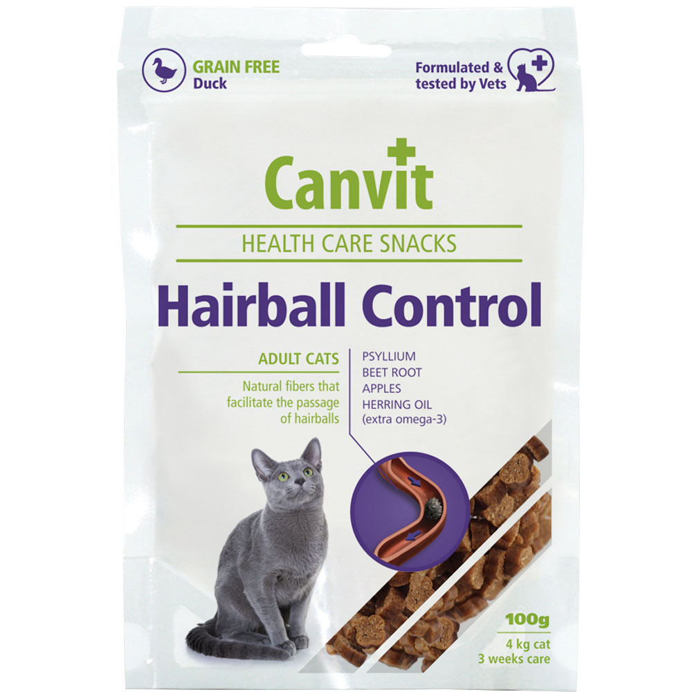 CANVIT Hairball Control Напіввологі ласощі для котів (Качка)0