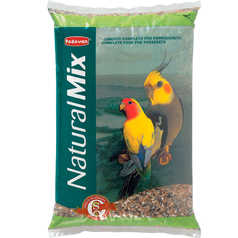 PADOVAN NaturalMix Parrocchetti Корм для средних попугаев0