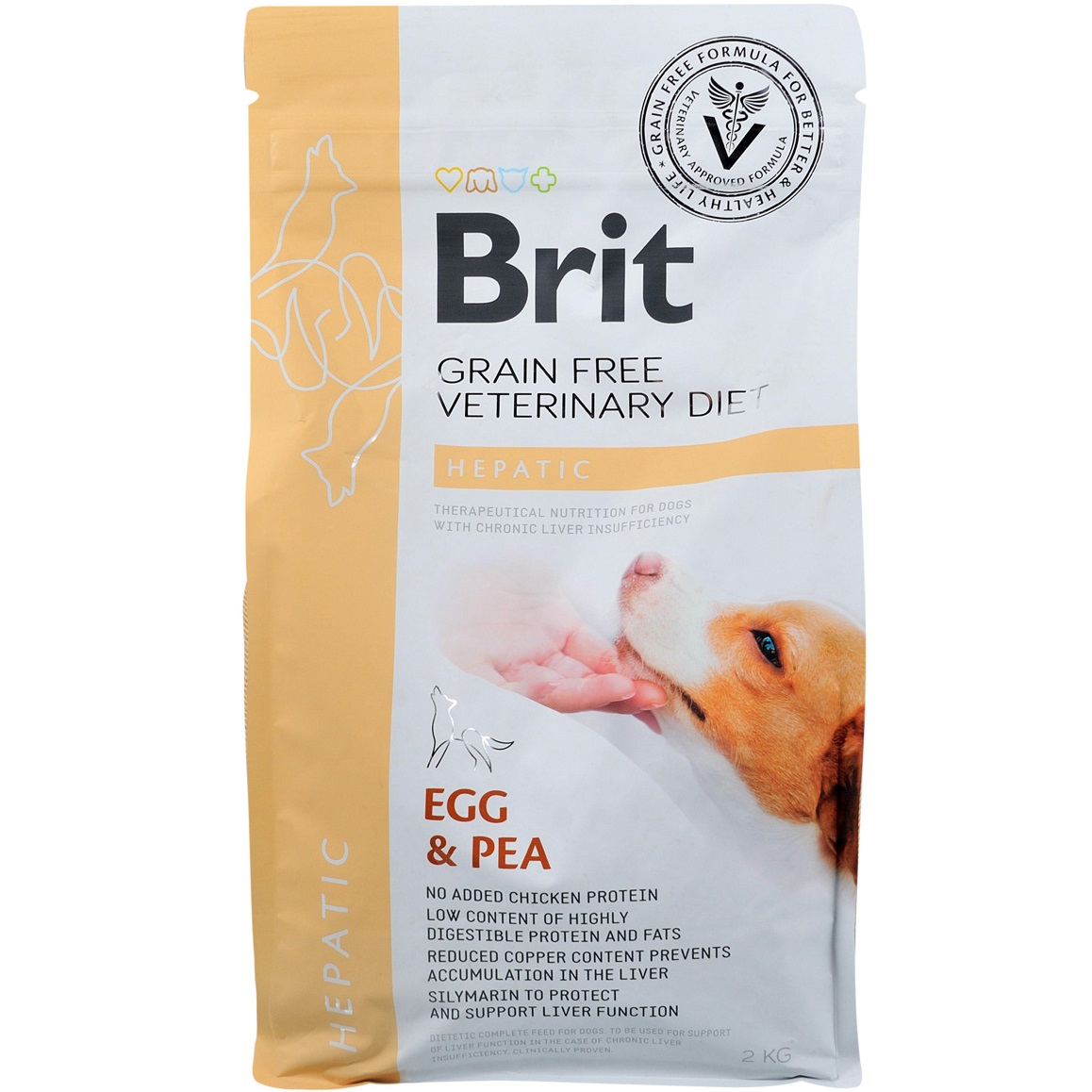 BRIT VetDiets Dog Hepatic Сухий корм для собак з захворюваннями печінки (з яйцями та горохом)5