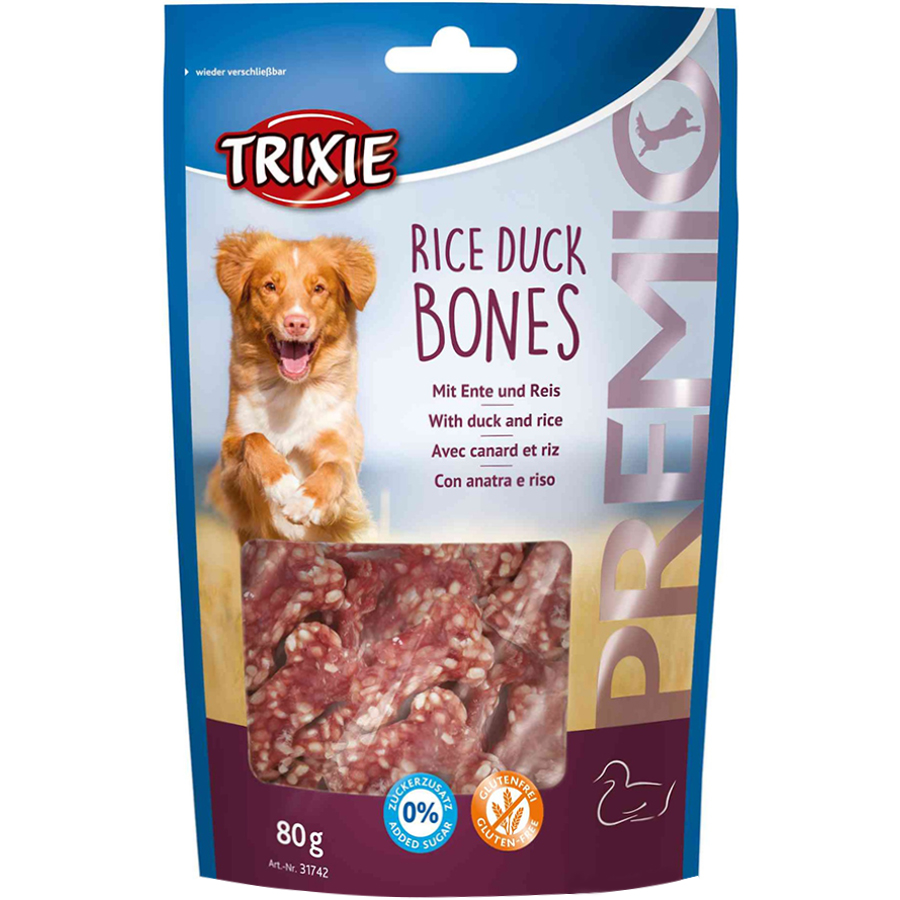 TRIXIE Premio Rice Duck Bones Ласощі для собак (з качкою та рисом)0