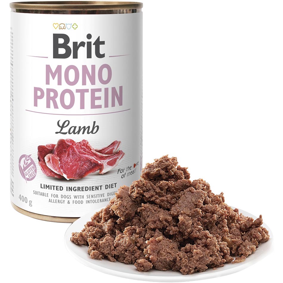 BRIT Mono Protein Dog Вологий корм для дорослих собак усіх порід (Ягня)1