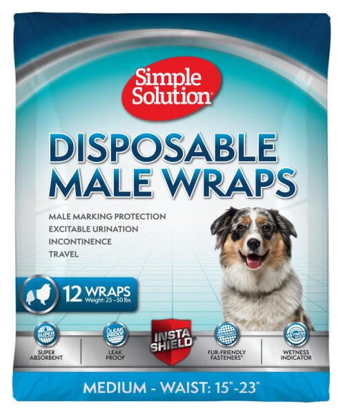 SIMPLE SOLUTION Disposable Male Wrap Medium Гігієнічний пояс для кобелів середній0